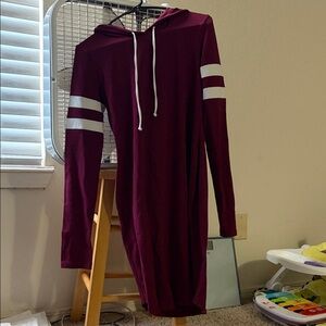 Popular Basics Burgundy Long Sleeve Dress